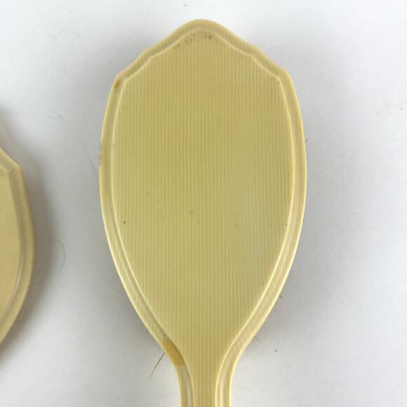 Art Deco Vanity Beveled Mirror and Brush Set Pyralin Bakelite - Picture 6 of 8